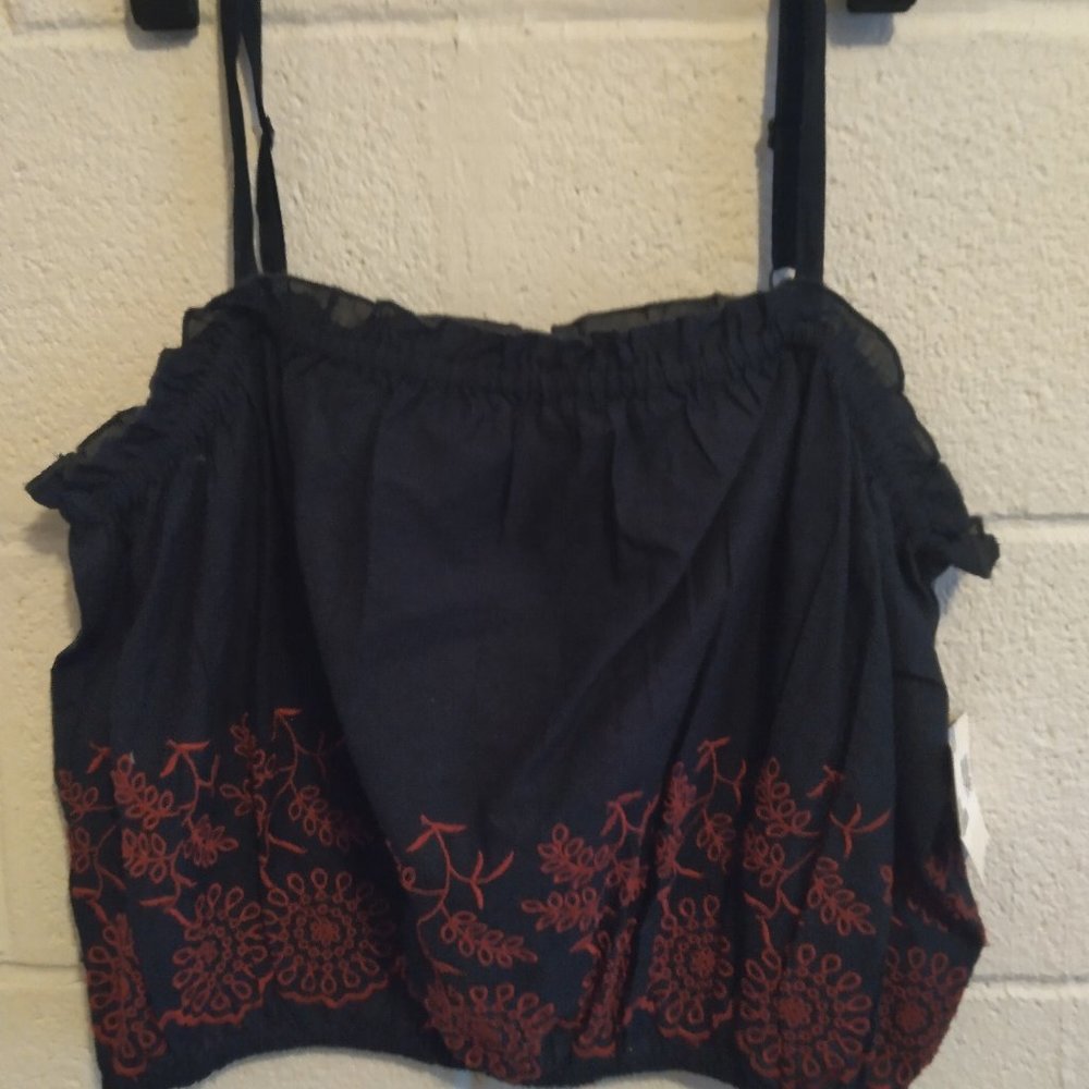 Blue n Red crop top